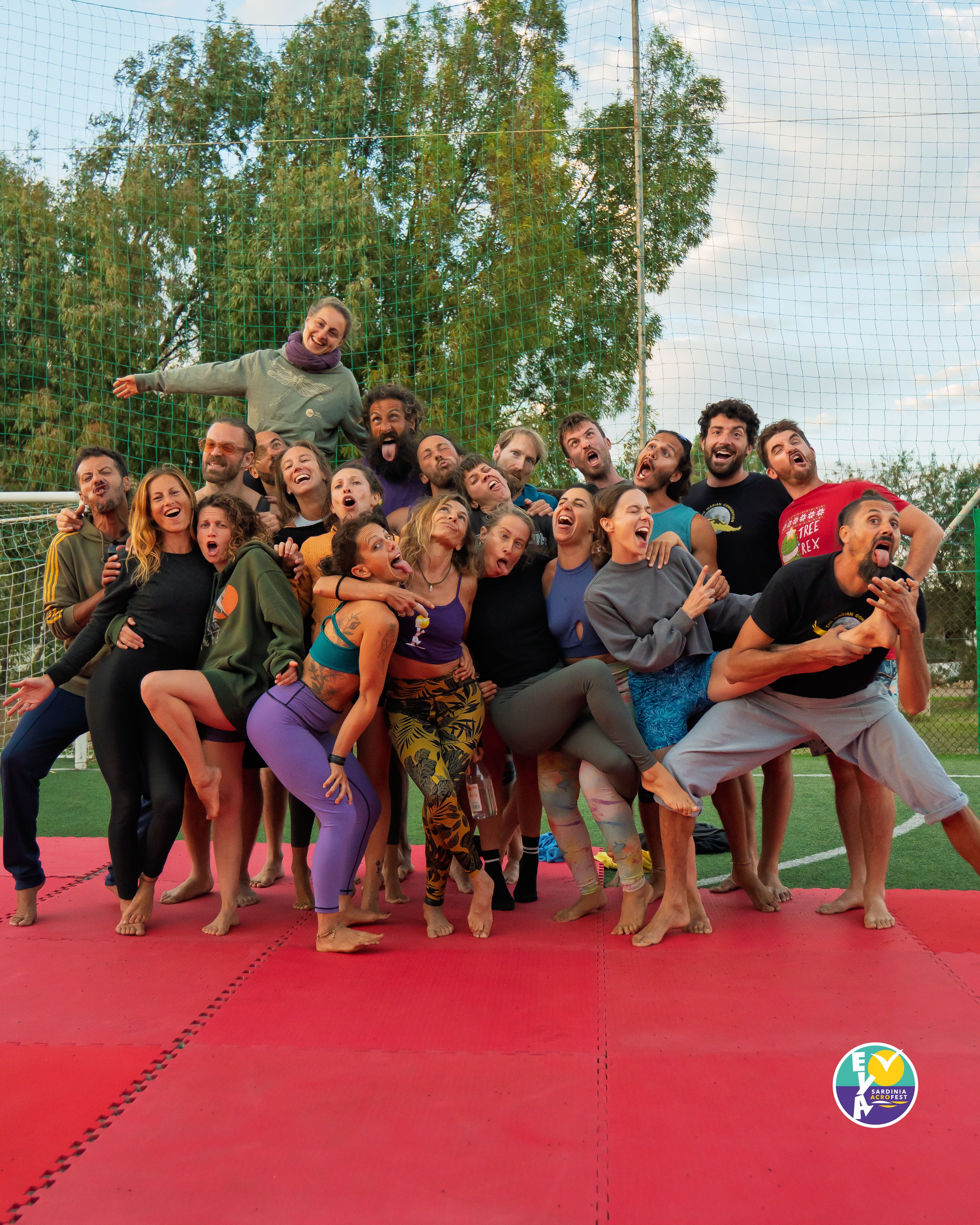 Acroyogis practicing together at EYA